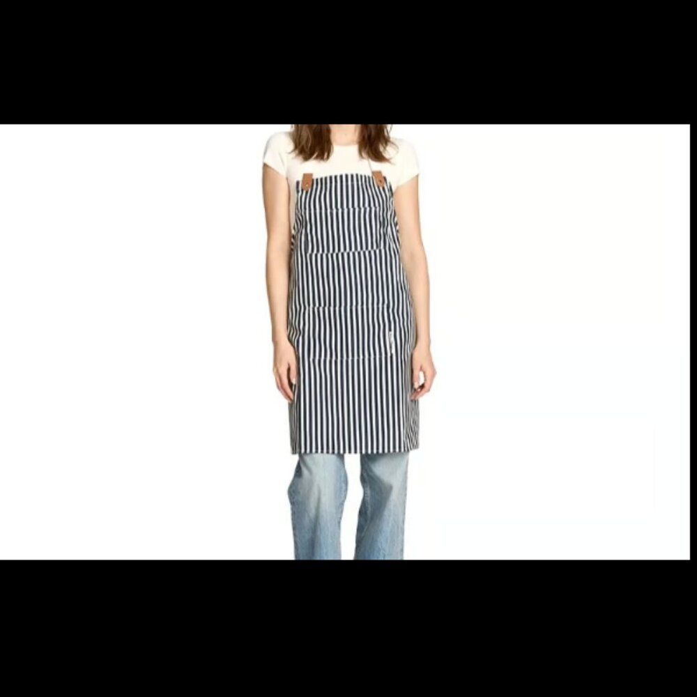 Business & Pleasure Co. Lauren's Navy Stripe Apron, NEW, MSRP $79